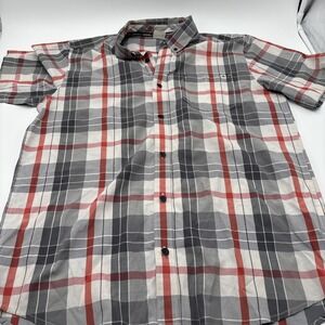 DC‎ Shoes Shirt Mens Size L Multi Plaid Short Sleeve Button Down Collar Skater